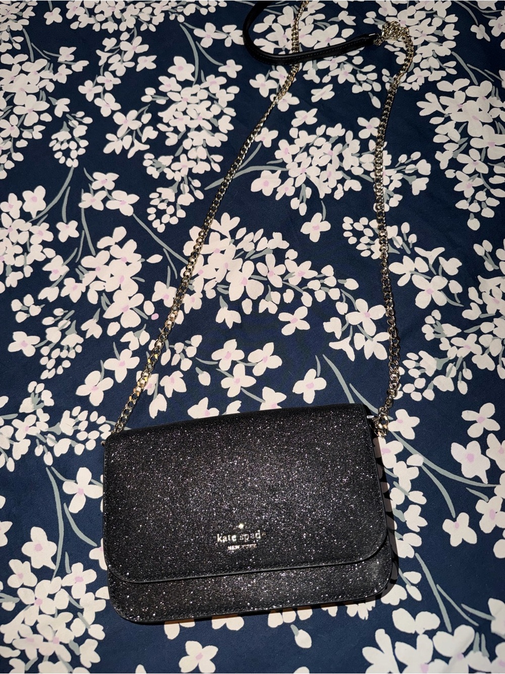 kate spade Black Glitter Mini Crossbody Bag